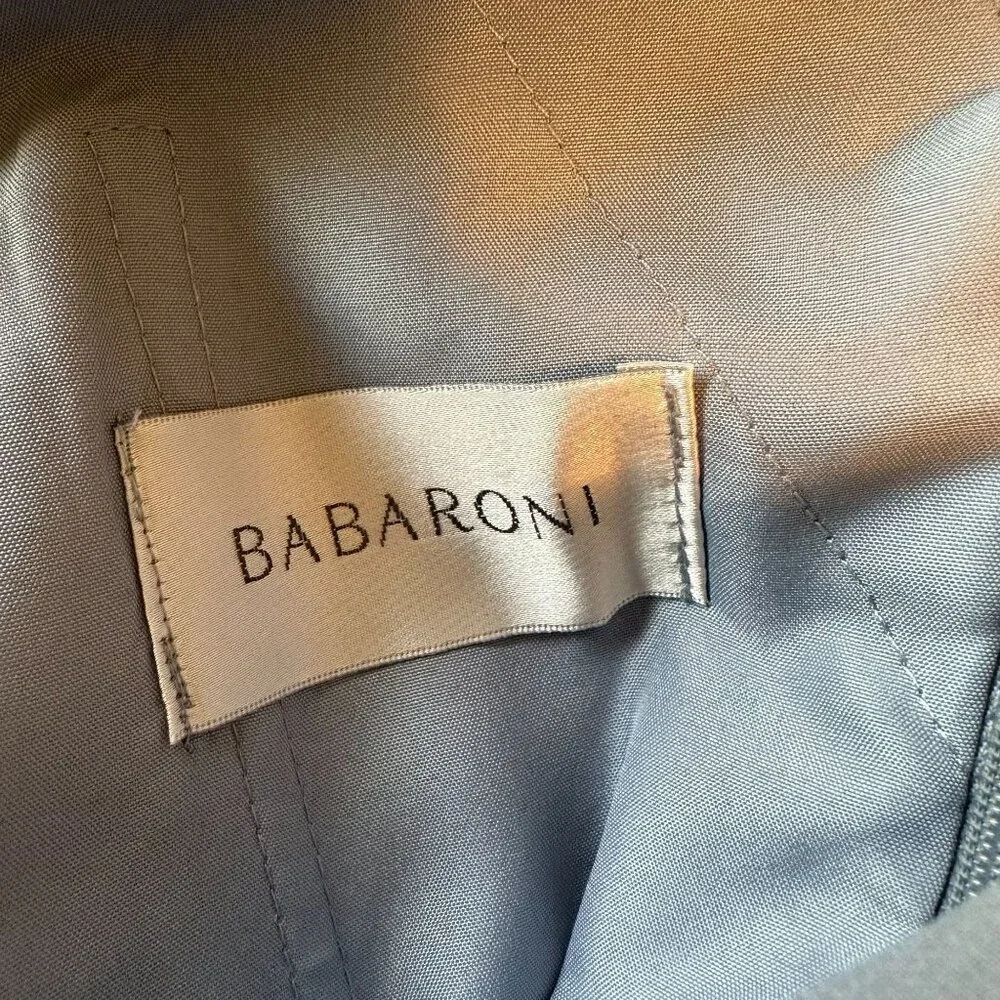 Babaroni Womens Dusty Blue Formal Pleated V Neck & Back Brides Maid Dress US 6 - Picture 7 of 10